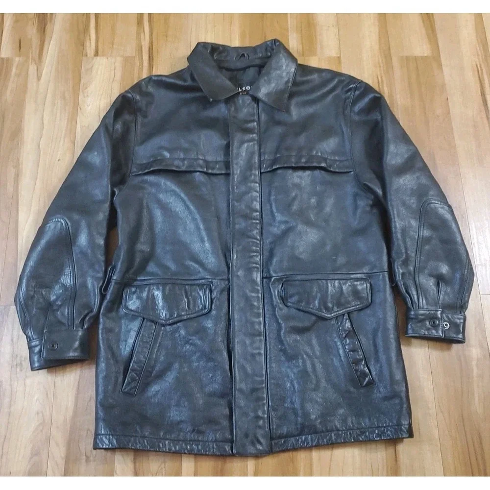 Wilsons Thinsulate Ultra Insulated Leather Jacket MISSING Liner & Belt Mens L
